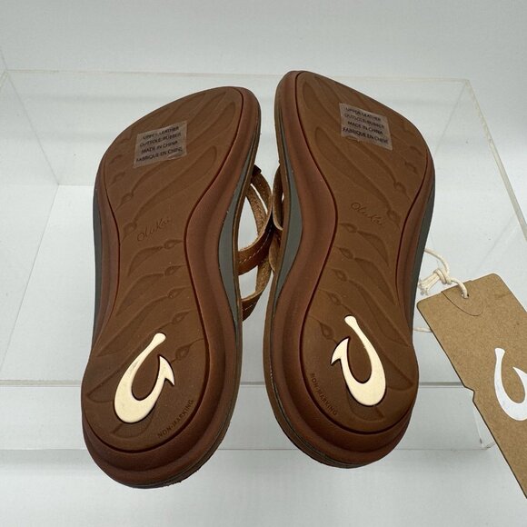 Brand New OLUKAI U'I Sahara Brown Slipper Flip Flop Thong Women’s Size 5 - Picture 4 of 5